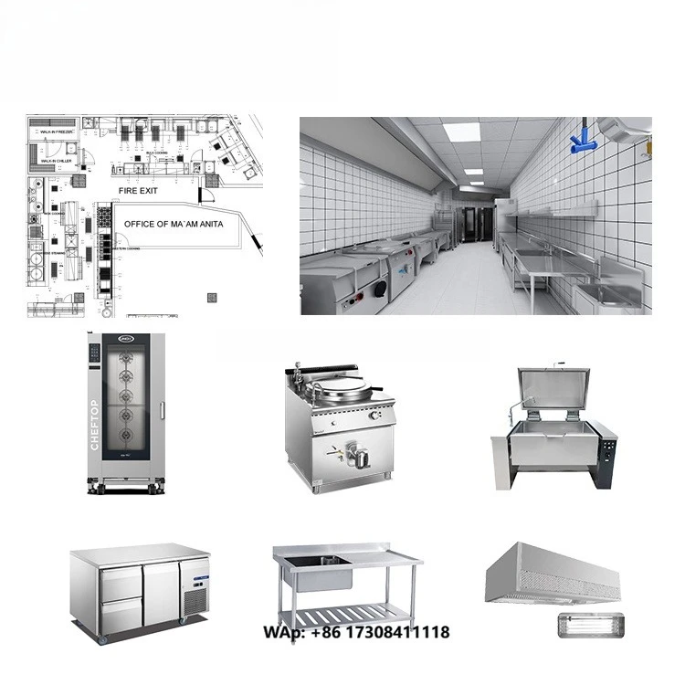 Shinelong Hotel Restaurant Catering Equipment Stainless Steel Hotel Kitchen Equipment List with 3D/CAD Design