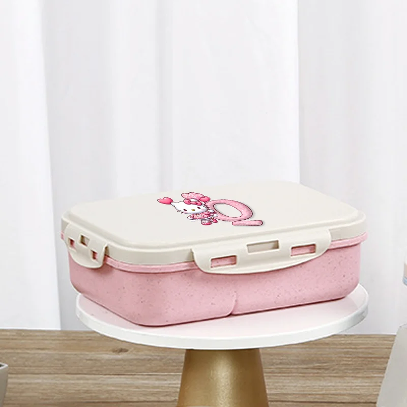 

Hello Kitty Bento Lunch Box Cartoon Anime Letter A-Z Print Lunch Box Office School Cute Food Storage Containers Girls Party Gift