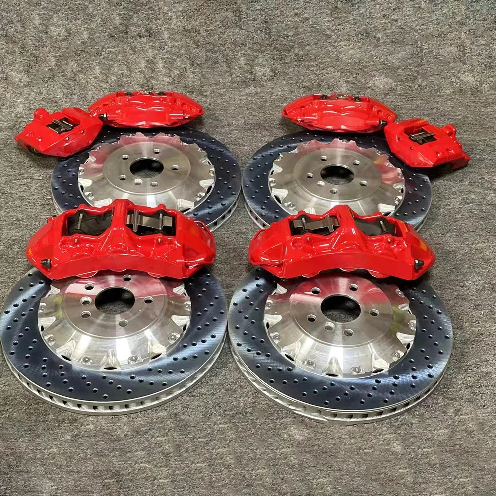 Big 4 6 Pot Calipers Ventilated And Perforated Floating Discs Brake Rotors Kit For Bmw F10 F30 M6 X4 F26 E60