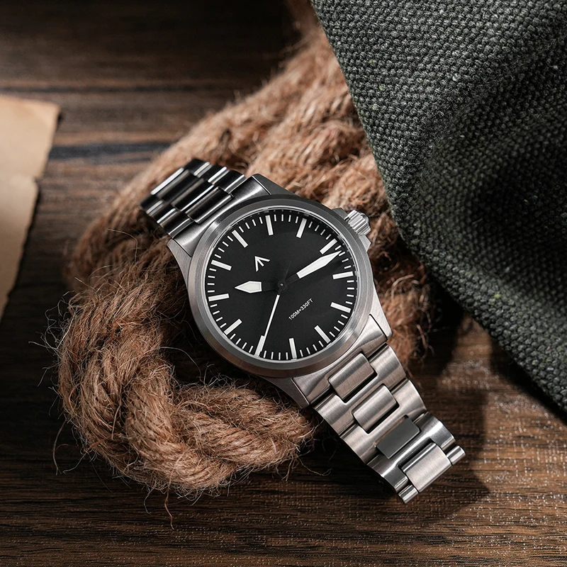 Militado ML18 ساعة كوارتز 316L الصلب القبة الياقوت الكريستال 100 متر مقاوم للماء خمر ساعة اليد VH31 حركة ساعة مضيئة