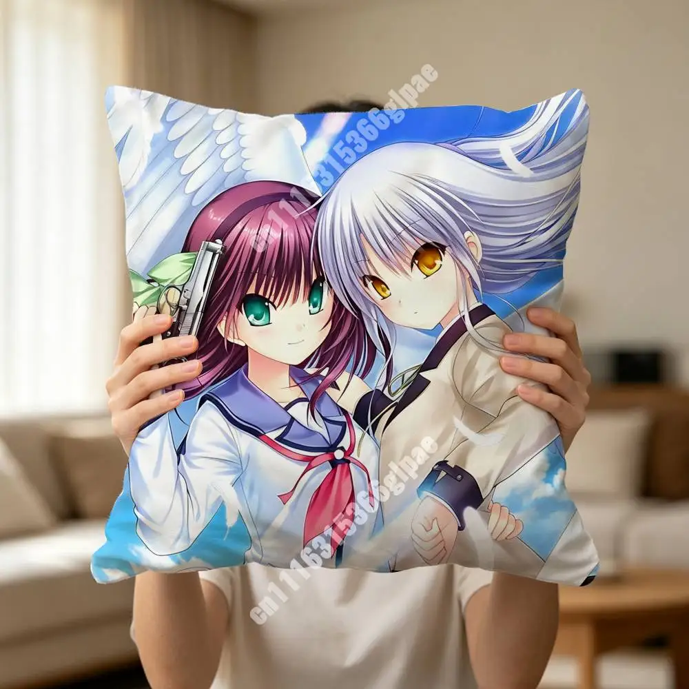 Key Anime Angel Beats Kanade Yuri Yui Printed Pillow Cover Sofa Couch Student Apartment Homestay Leisure Area