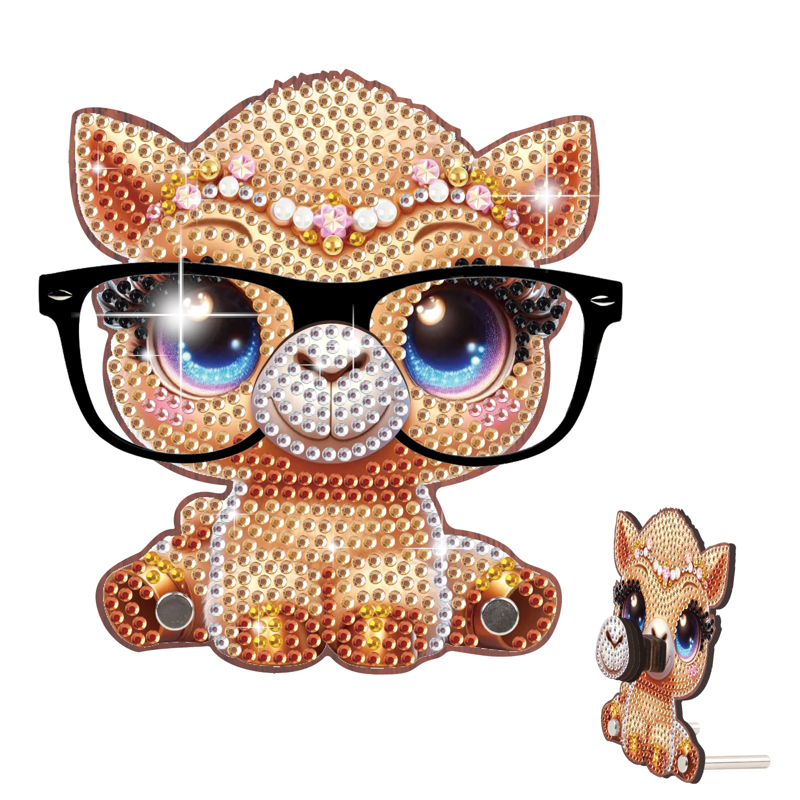 Diamond Painting Eyeglass Frame Ornament Kits,Cute Alpaca Diamond Art Special Shaped Eyeglass Frame Ornament Decor Crafts Gift