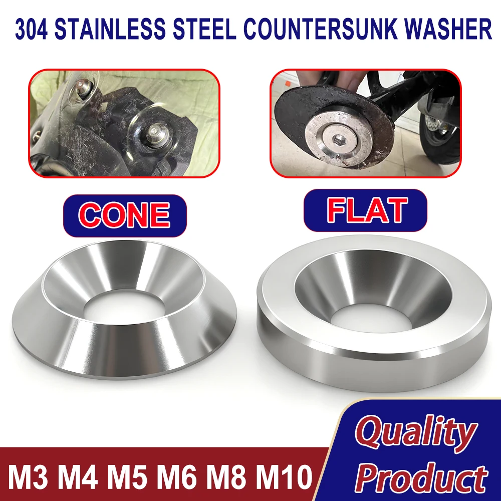 Countersunk Washer M3M4M5M6M8M10 Conical Solid Flat Gasket Concave and Convex Tapered Cone Conical 304 Stainless Steel Washers