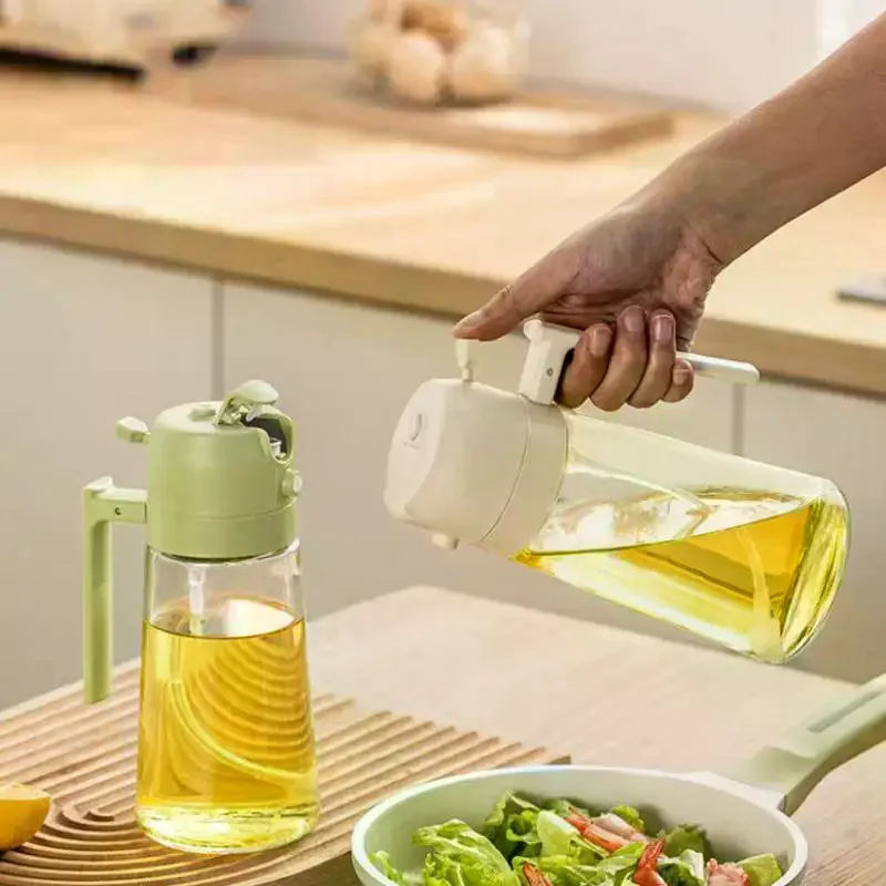 2in1 Kitchen Spray Oil Dispenser Oil Sprayer Polisher Or Only Brush Spray for Air Fryer Salad Grilling Roasting Cooking Kitchen