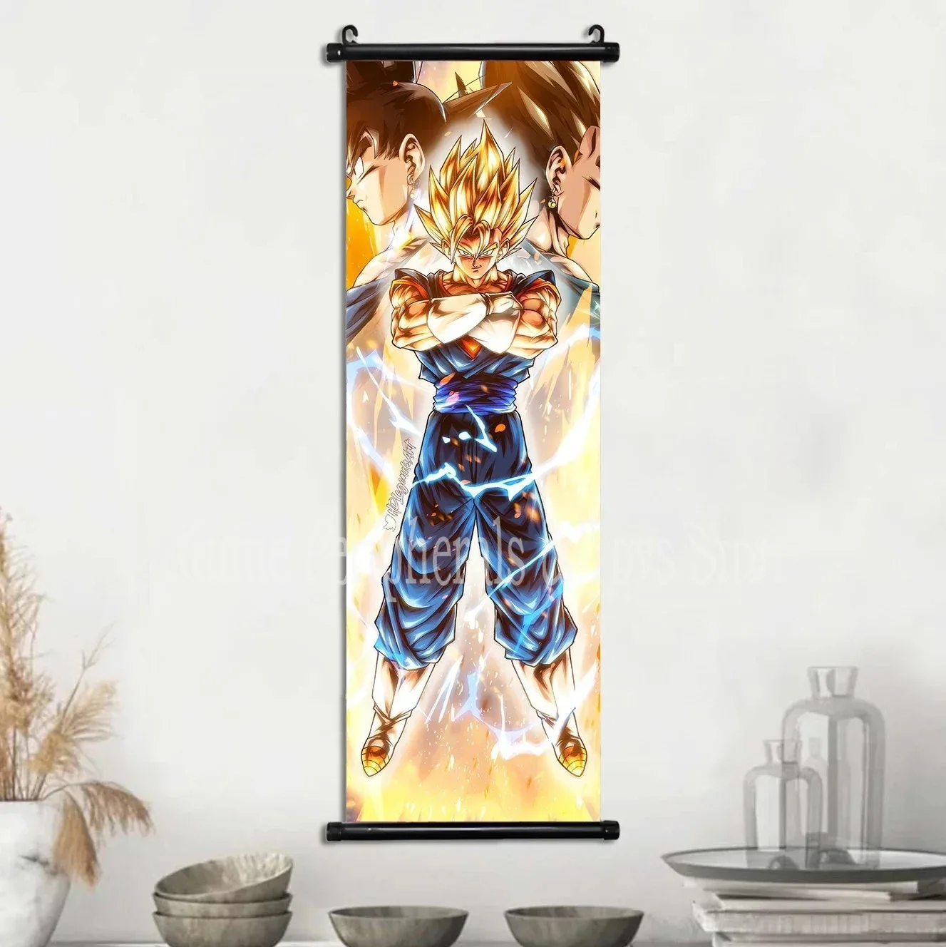 Bandai Gedrucktes Dragon Ball Poster, Anime-Wandkunst, Goku-Bilder, Bej Defensa, Gemälde auf Leinwand, Super Saiyajin, hängende Schriftrollen, Heim- und Raumdekoration 10