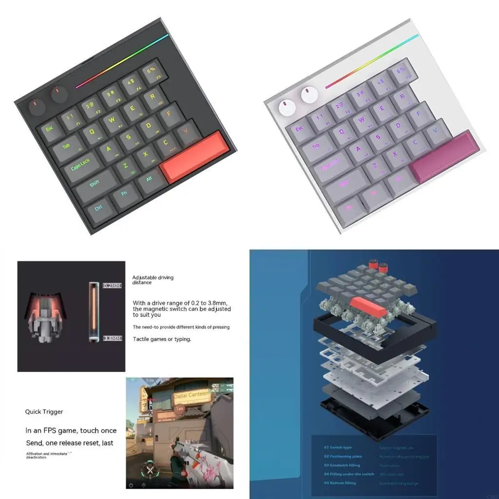 

C90F Handed Mechanical Gaming Keyboard Professional Gaming Keypad Hot Swappable Switches Keyboard for Gaming