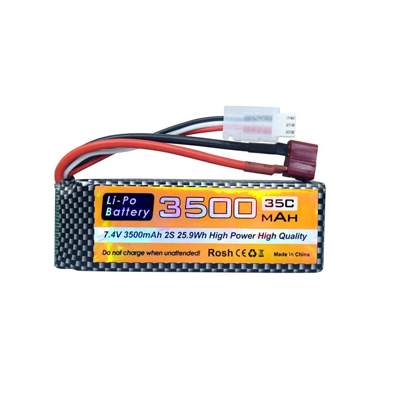 Upgrade 2S 35C 3500mAh 7.4V Lipo Battery For MJX Hyper Go H16P H16E H16GT H16BM H16PL 14301 14302 14209 14210 With T Plug