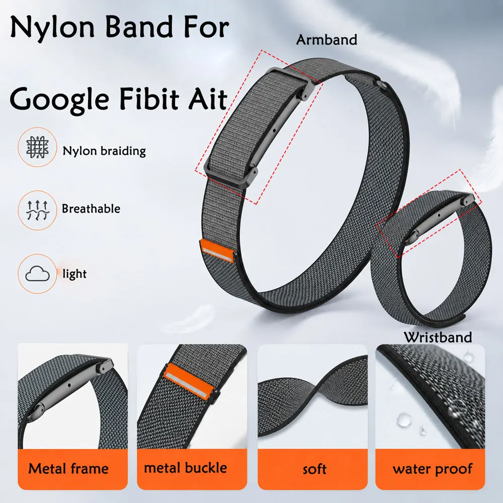 Bracelet en nylon pour Google Fitbit Air Band, bracelet de remplacement pour tracker de fitness, magnétique pour Google Fitbit Air Strap