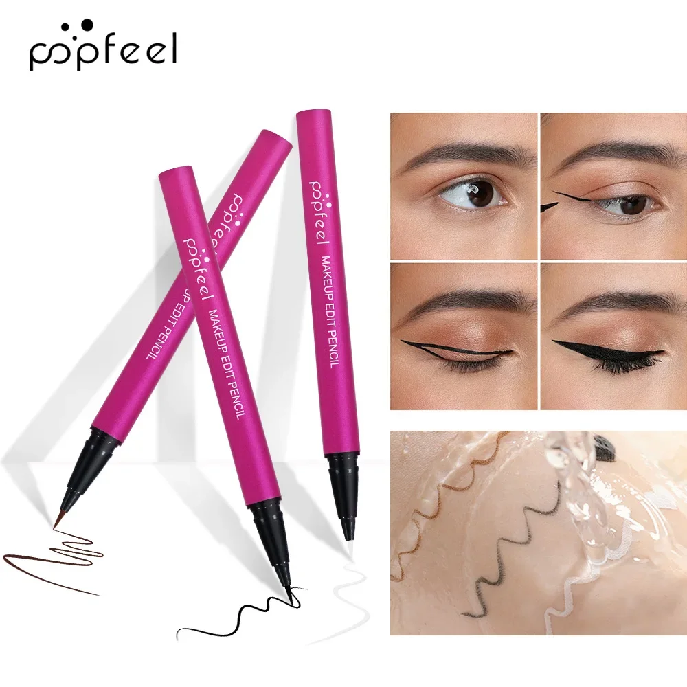 Bestverkopende Popfeel Zwart Sneldrogend Blijvend Ultradunne kop Vloeibare eyelinerpotlood Make-up Vlekbestendige eyelinerpen