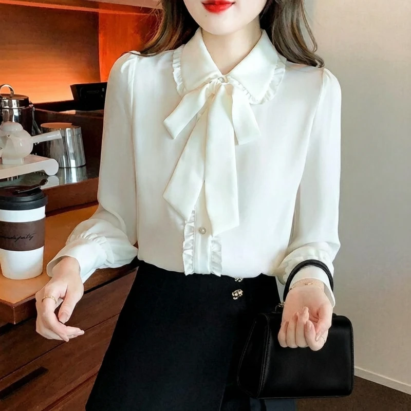 Blusa de Chiffon com Laço e Ma - Women Fashion Korean avaliação e preço