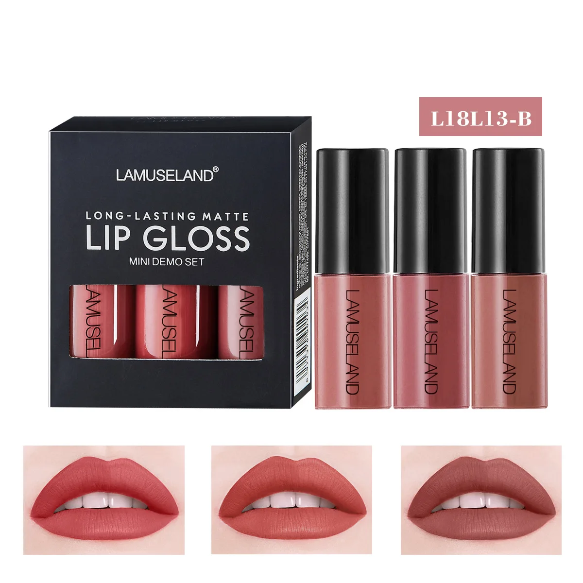 Zestaw 3 błyszczyków do ust, szminki w płynie, matowe, aksamitne, makijaż dla kobiet, długotrwałe, wodoodporne, nieprzywierające do kubka, nieblaknące.