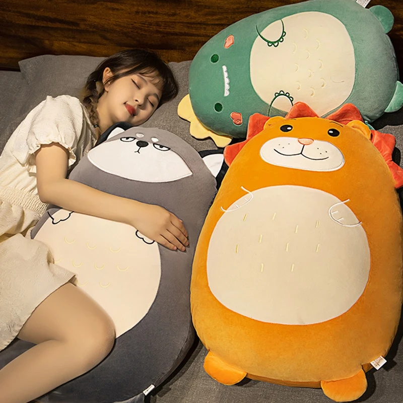 Peluche Gigante 45-80cm: Dinosauro, Maiale, Pinguino, Orso - Morbido Cuscino Peluche a Forma di Cartone Animato per Bambini