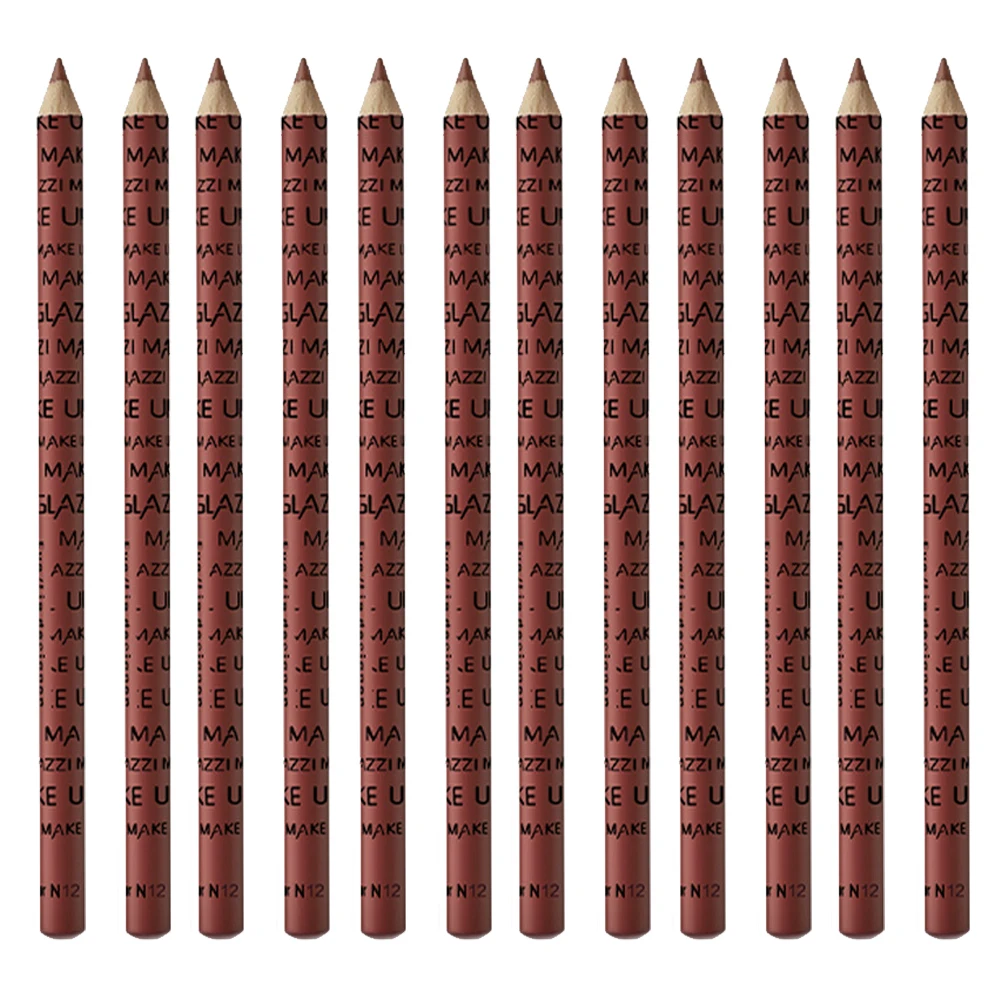

12 Pcs Lip Liner Set Waterproof Long Lasting Colorful Lip Pencil Shaping Accessories Powder Makeup Female