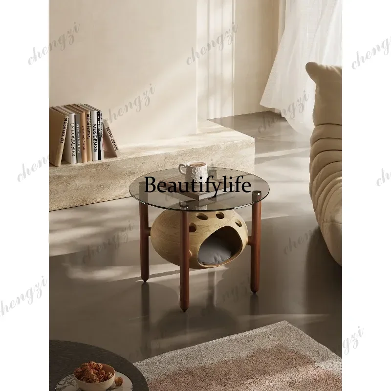 Italian creative solid wood edge few living room balcony household edge few d178
