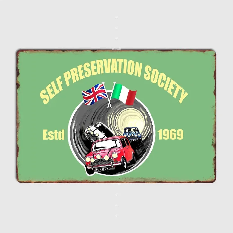 1969 Estd Self Preservation Society Retro Posters Metal Sign Poster Bar Pub Bedroom Wall Home Decor Room Decoration