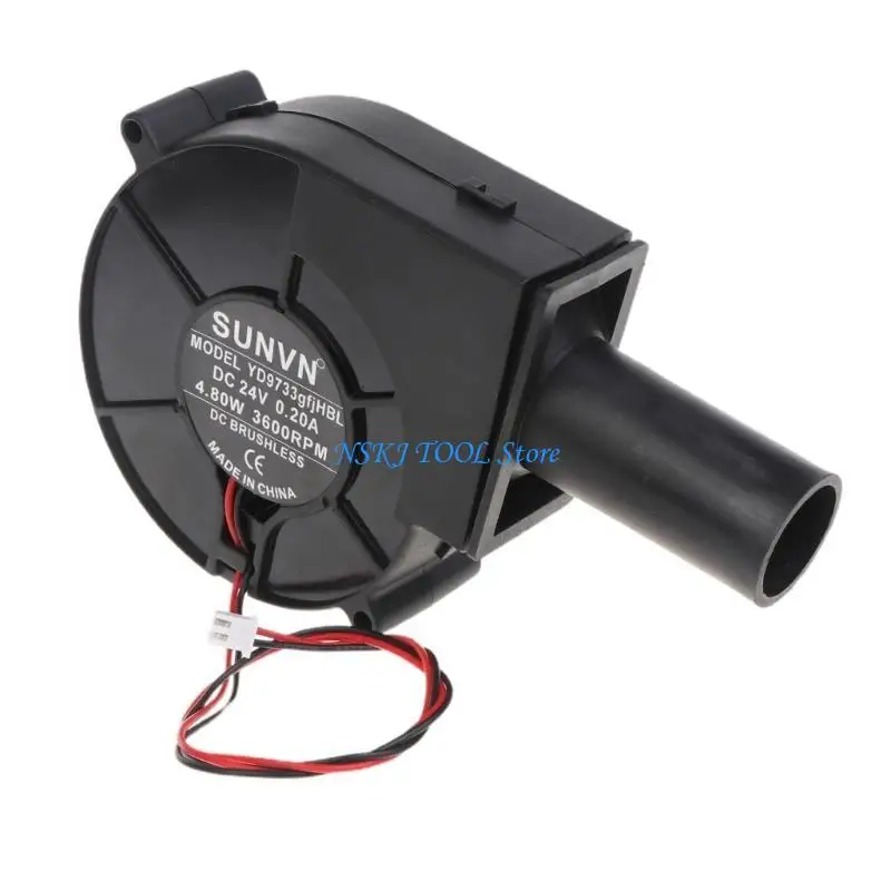Quạt BBQ L8RC 9733 Máy thổi khí 97x97x33mm 5V 12V 24V 2000-3600R Khởi động than với ống khí 26mm cho bếp lò nướng màu xanh lá