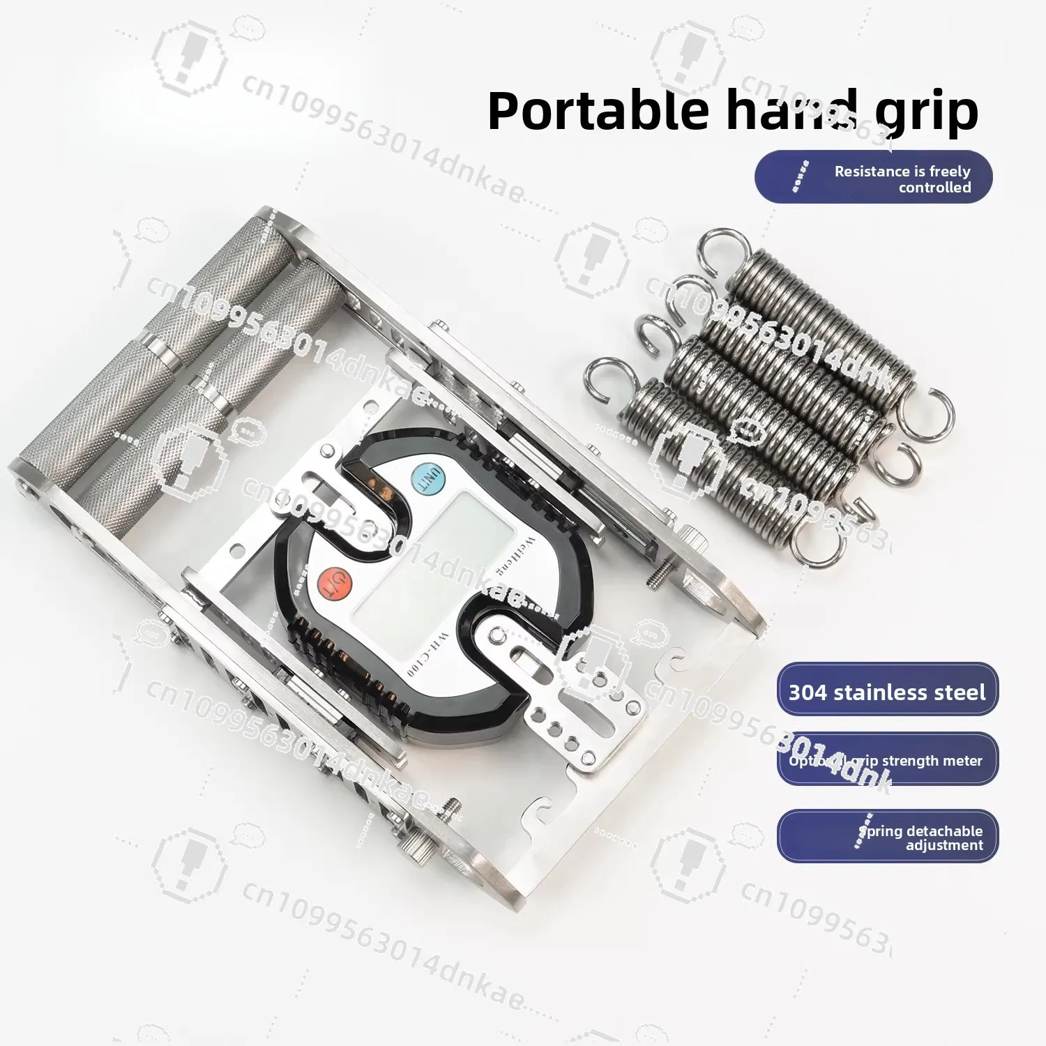 Big Seven Adjustable Stainless Steel Portable Grip Hand Strength Trainer Fitness Spring Finger Training Equipment Professional