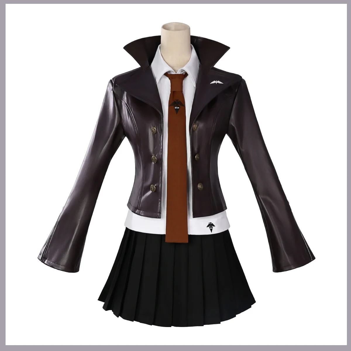 Anime Game Kirigiri Kyoko Cosplay Costume Wig PU Coat Japanese-style JK Uniform Shirt Skirt Adult Woman Cute Campus Suit