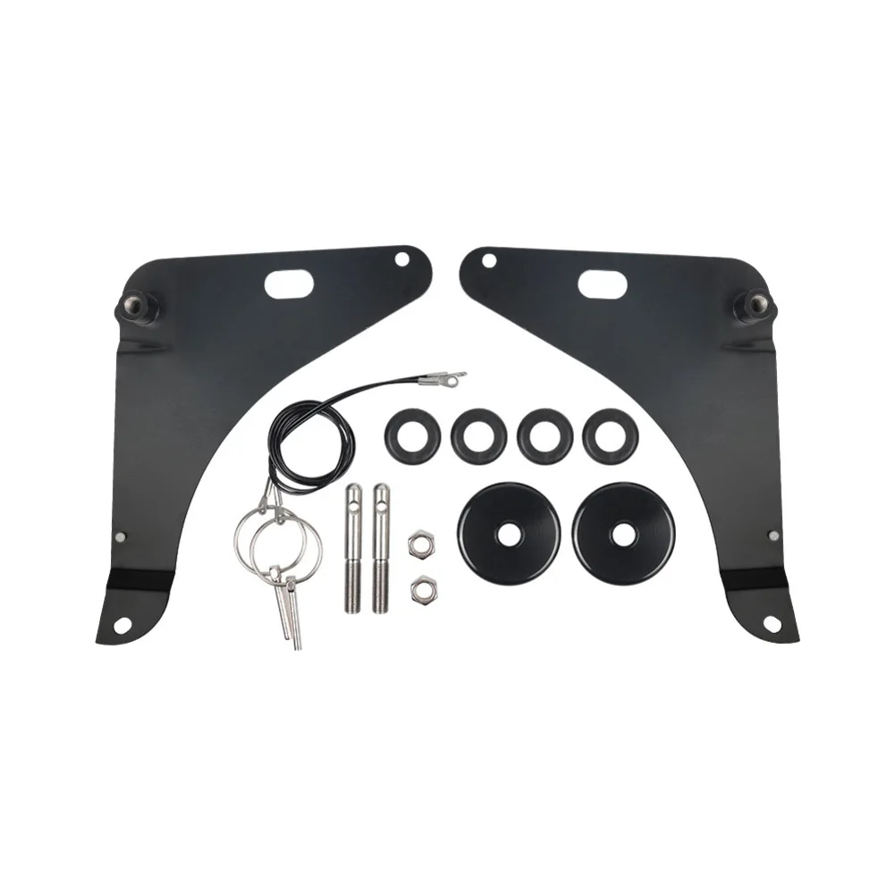 Hood Pin Kit for Dodge For Challenger 2008 2009 2010 2011 2012 2013 2014 2015 2016 with Stainless Steel Pins and Hooks view 3