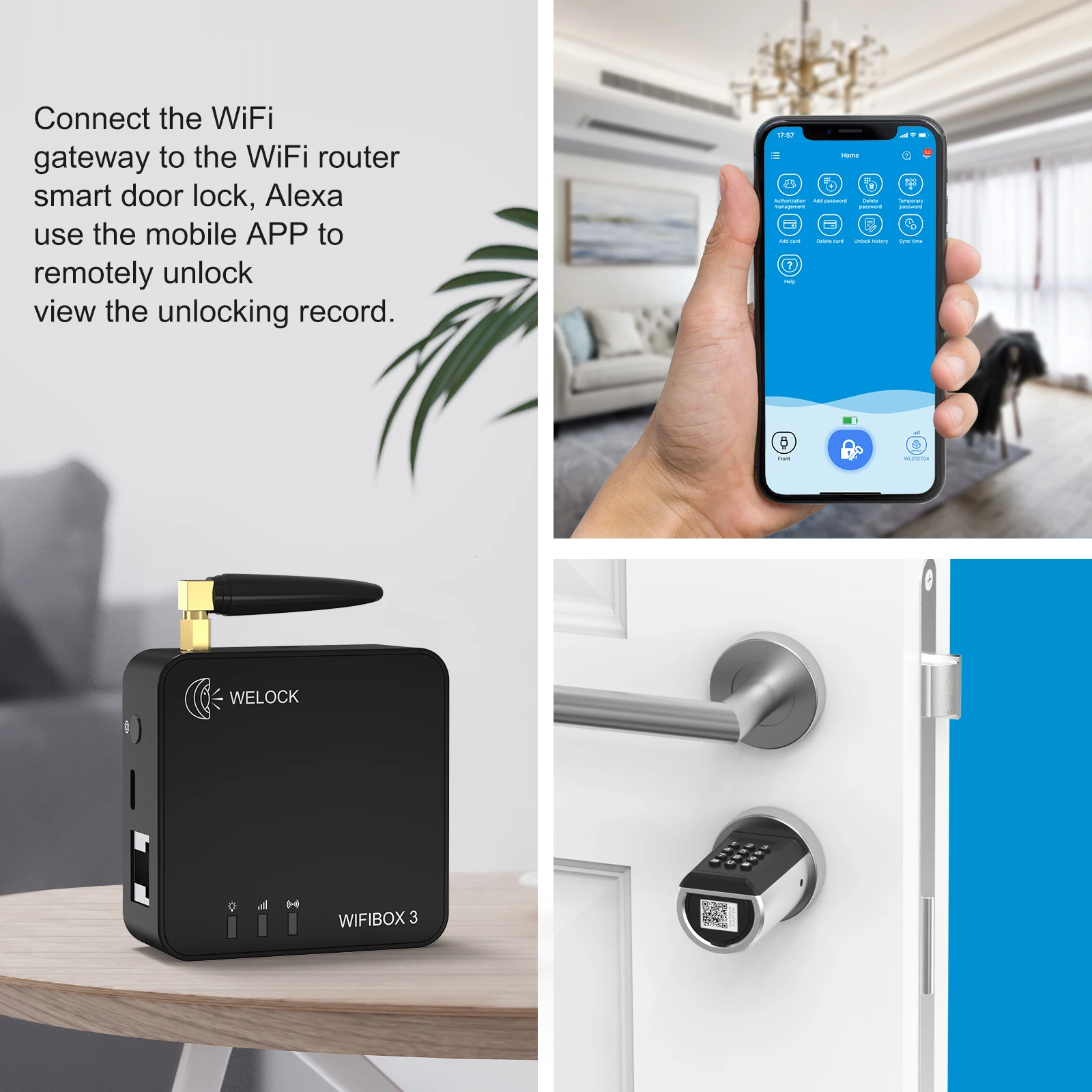 Смарт-замок Welock Wifibox для дома, дистанционное разблокирование и подключение к Wi-Fi-шлюзу Alexa