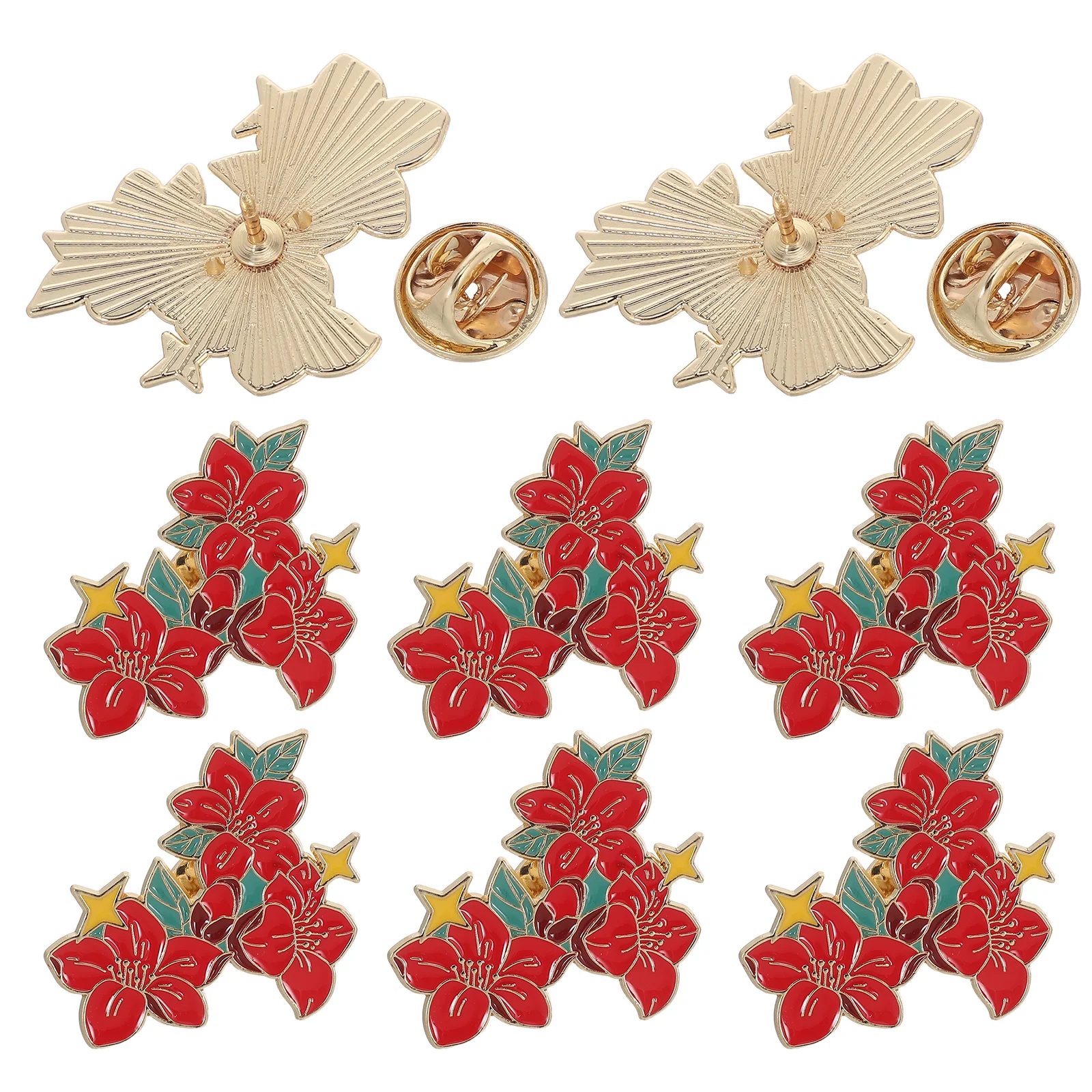 

8Pcs Floral Brooches Flower Lapel Pins Alloy Pins Lightweight Decorative Brooches for Suits Backpacks Jewelry Flower Brooch