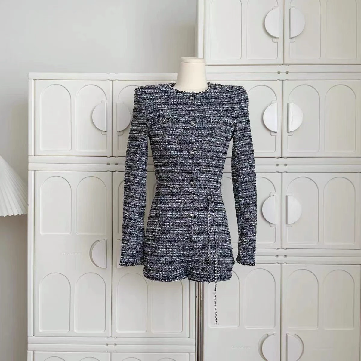 벨트가 있는 엘리 슬리밍 원피스 수트 하이웨이스트 또는 바지 출퇴근용 슬림 레귤러 얇은 중국산