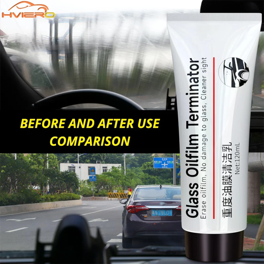 120ml Car Windshield Oil Film Remover Cleaning Strong Decontamination Quickly Window Deposited Smooth Surface Auto Accessories