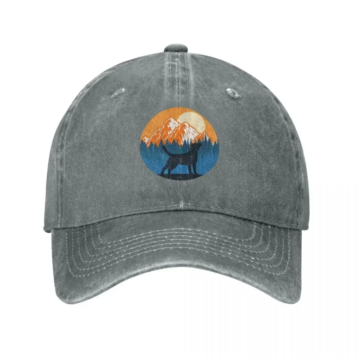 Labrador Dog Silhouette Sunset Mountain Forest Labrador Lover Baseball Caps  Hats Casquette Hip Hop Baseball Cowboy Hat