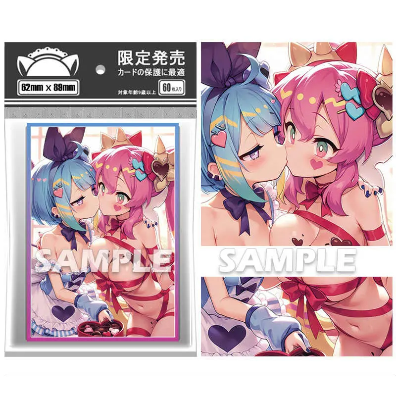 

60CT 62X89 Laser YGO Card Sleeves Holographic Protective Sleeves Anime Game Protector Card Cover for Japanese Size Trading Cards