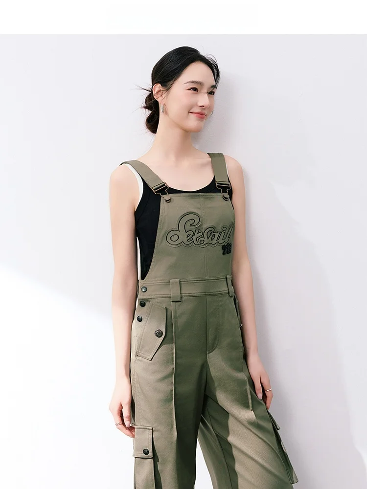 ゆったりとしたワークウェア スレオーバーオール YLLE ELLY 秋の新作 ハイウエスト ロングパンツ 通勤に便利 快適なフィット感 ワンピース