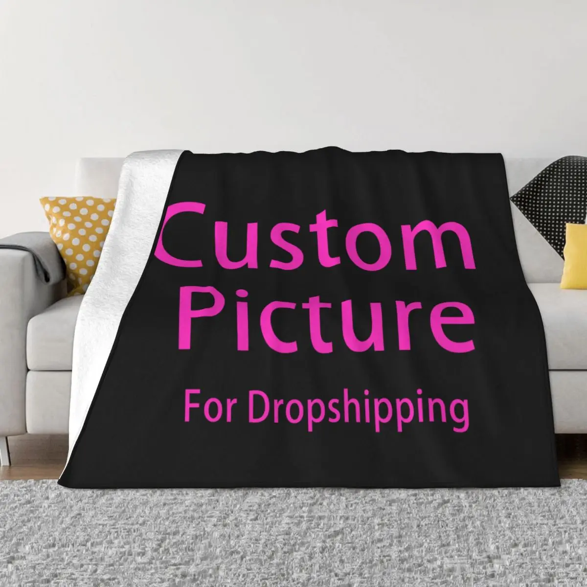 

Personalized Custom Photo Logo Blanket Warm Fleece Soft Flannel Customized DIY Print Throw Blankets for Bedding Sofa Car Autumn