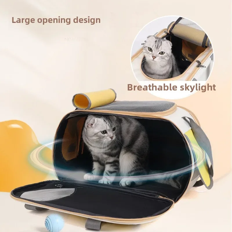 New Shoulder Cat Bag Out Bag Portable Large Capacity Shoulder Pet Bag Large Capacity Foldable Diagonal Cross Cat