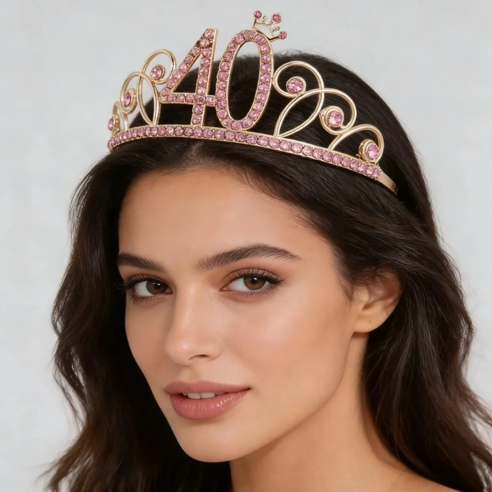 Rosegold Kristall Krone Haarband Legierung Braut Prinzessin Hochzeit Geburtstag Party Haarschmuck Stirnbänder für Frauen Haarbänder
