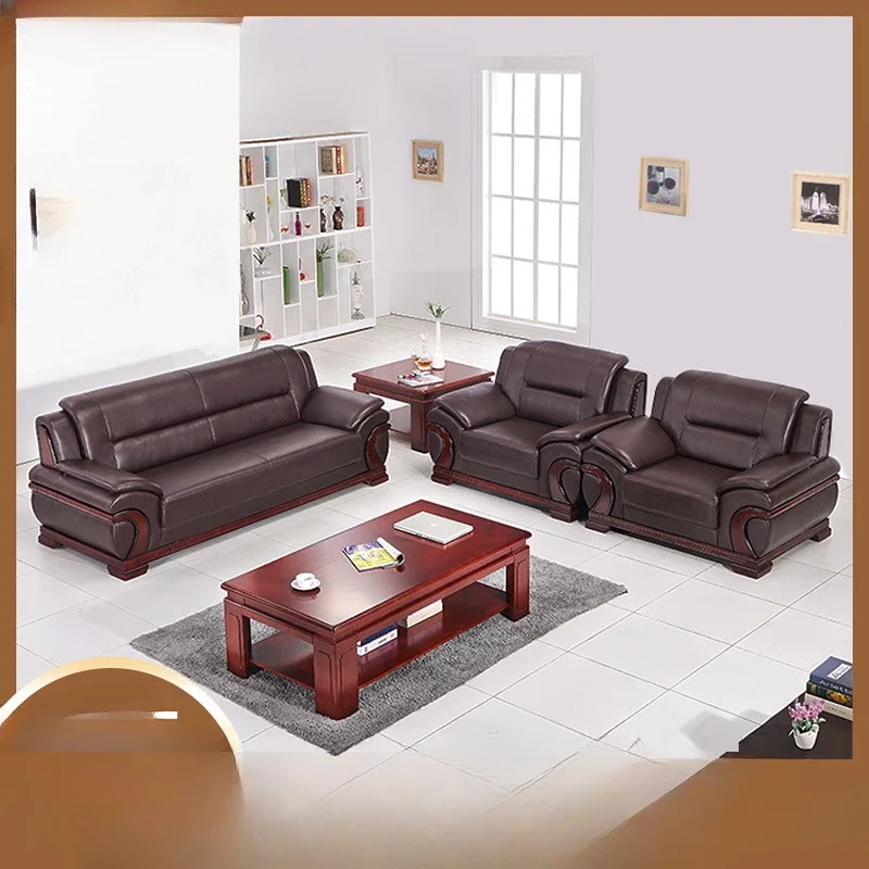 Office sofa business west leather cowhide