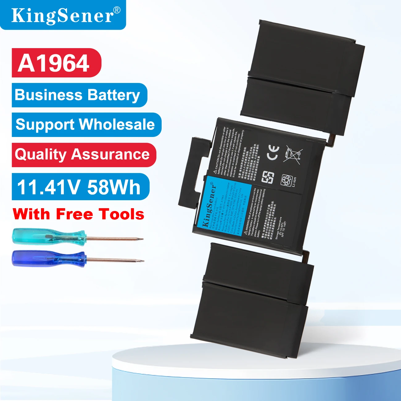 KingSener A1964 Laptop-Akku für Apple MacBook Pro A1989 13 Zoll (2018/2019) A2251 (2020) EMC3214 EMC3358 020-02497 MR9Q2LL/A 58Wh