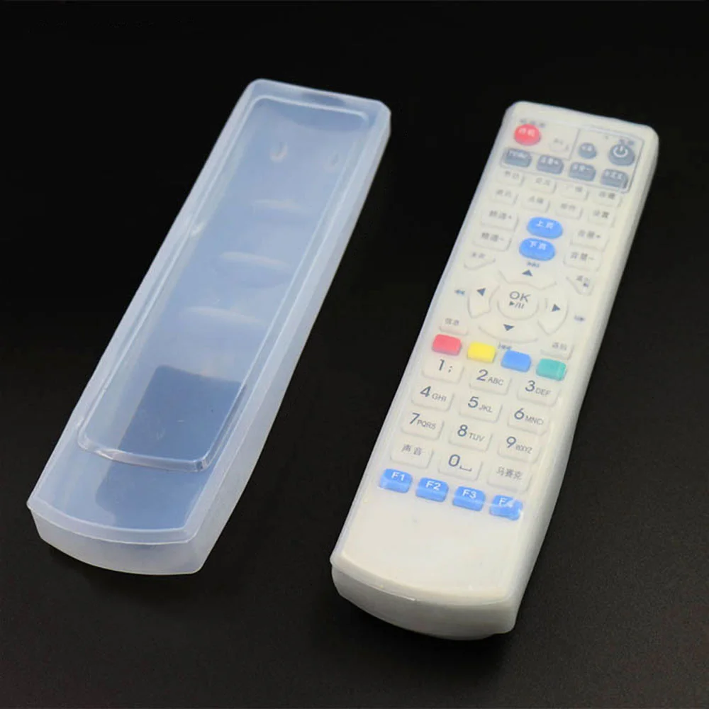 1PC Household Stretchable Remote Control Cover Transparent Remote Control Silicone Protective Cover Dust-Proof and Waterproof