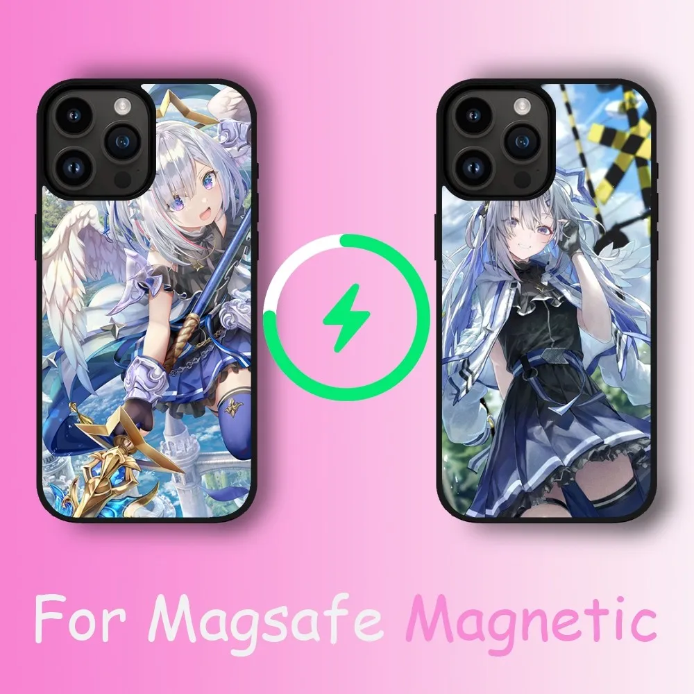 Virtual Idol Amane Kanata Phone Case For iPhone 11 12 13 14 15 Max Plus Pro Wireless Magnetic Magsafe Charging Shell