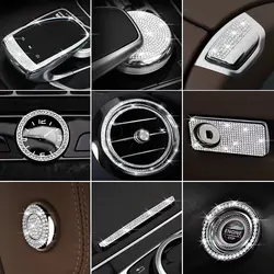 for Mercedes Benz C GLC Class W205  X253 Center Console Trim Diamond Cover Crystal Sticker Interior Accessories Modification