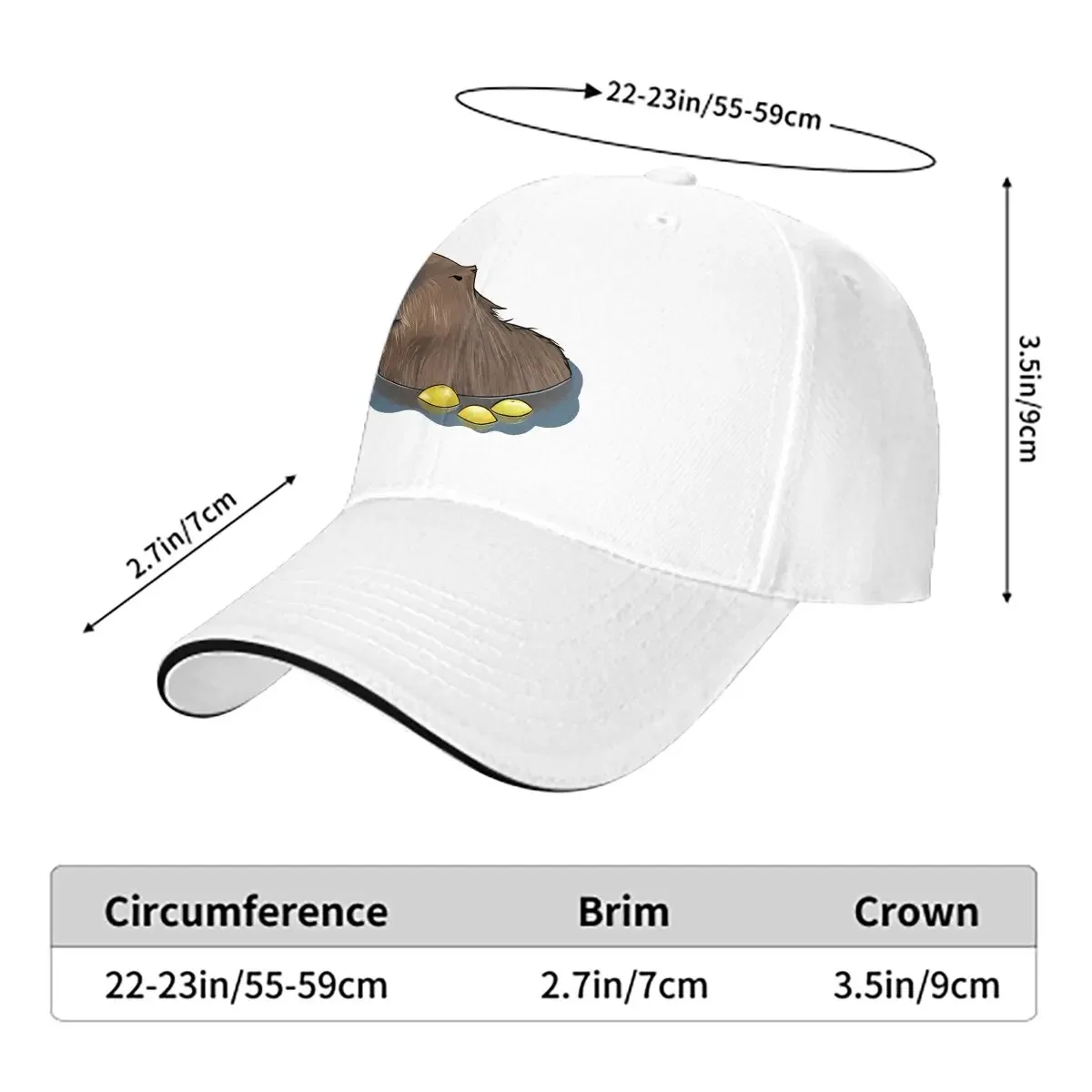 Capybara Animal Multicolor Hat Peaked Men's Cap Yuzu Bath Munching Leaves Personalized Visor Protection Hats