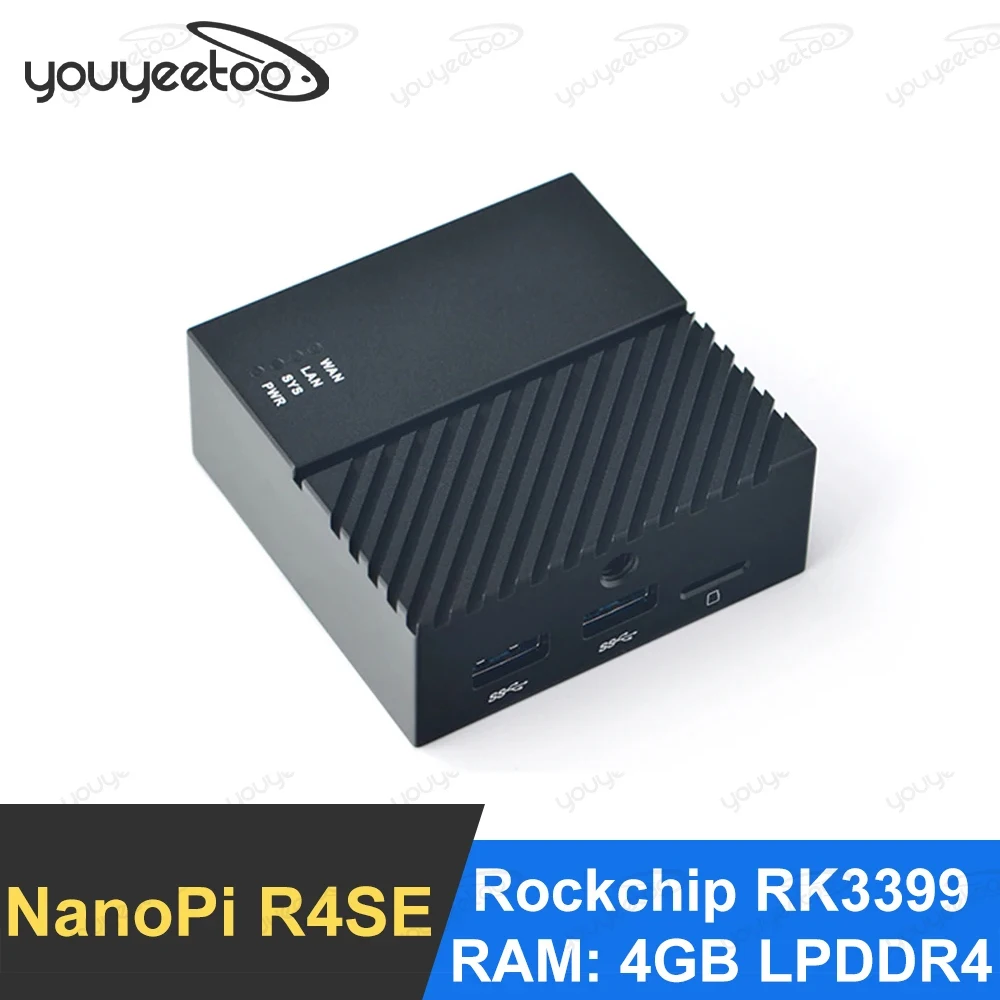 

youyeetoo NanoPi R4SE Rockchip RK3399 SOC Mini Portable Travel Router OpenWRT 4G LPDDR4 32G eMMC Mali-T864 GPU 4K VP9 Dual VOP