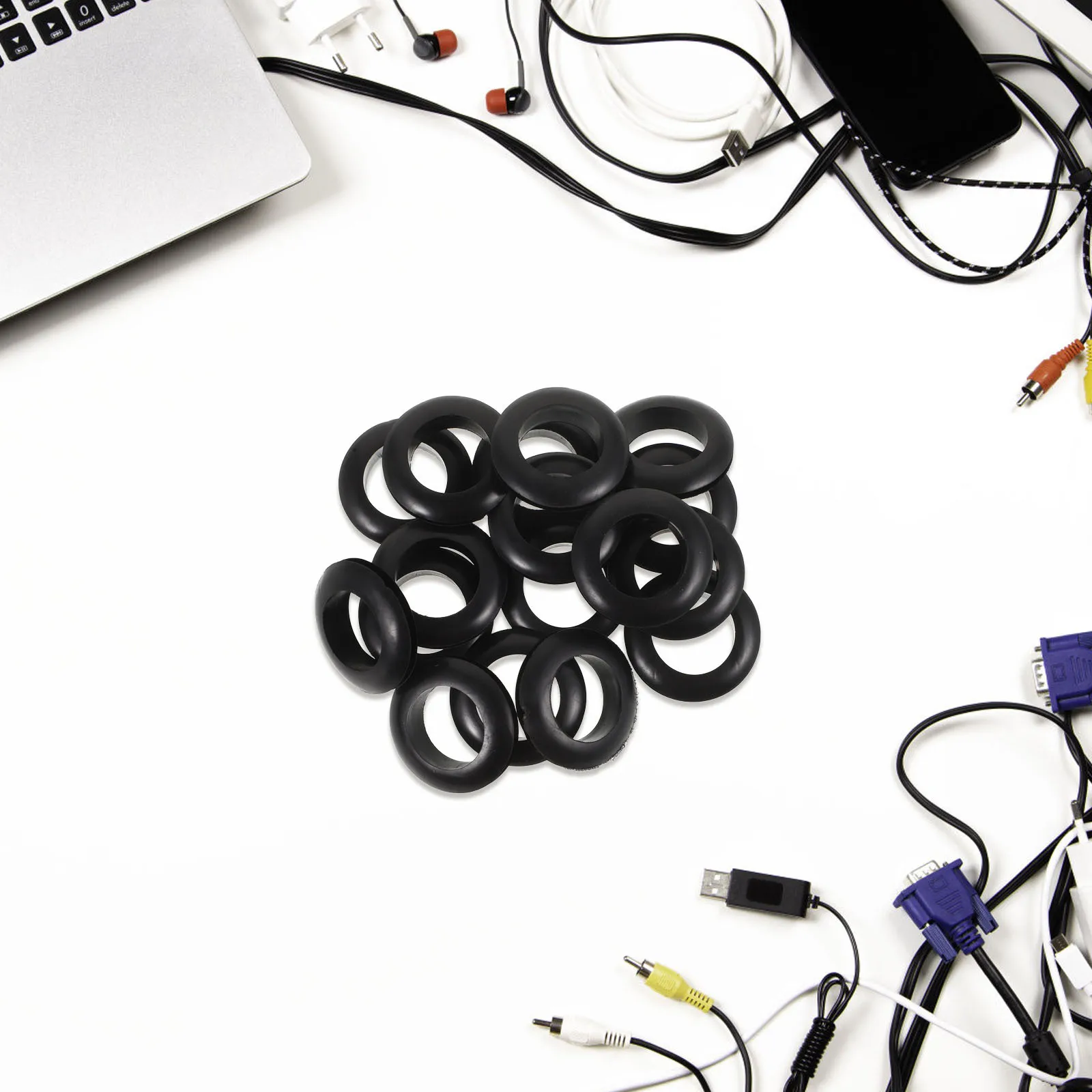 

50Pcs Plastic Hole Plug Wire Protection Grommet Double Sided Electrical Wire Gasket Firewall Sleeve Plastic Ring Storage