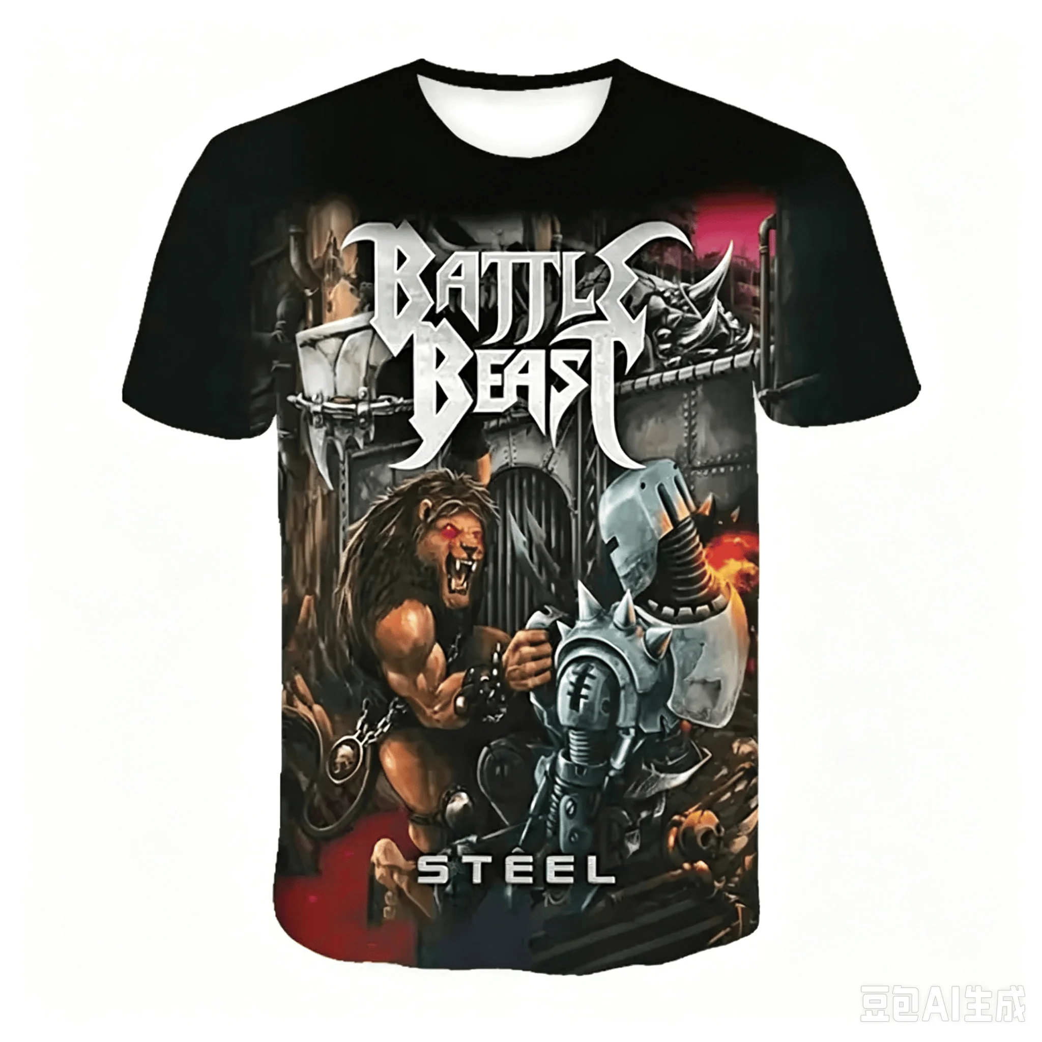 3D Print Sports Quick-dry Breathable Men T-shirt Battle Beast Band Rock Hip-hop Harajuku Street Rap Music Popular Short-sleeve