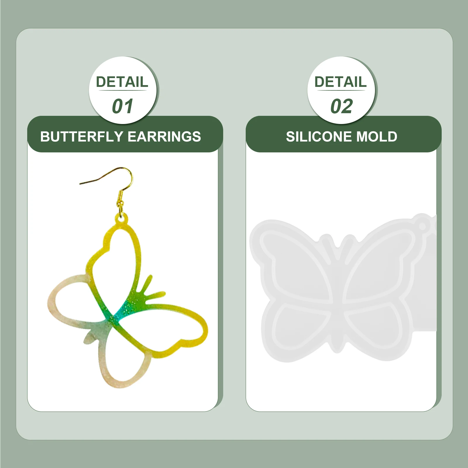 

3Pcs Earring Making Mold Butterfly DIY Resin Drop Silicone Pendant Casting White 6 7333 7 7333 8 Jewelry H Mold
