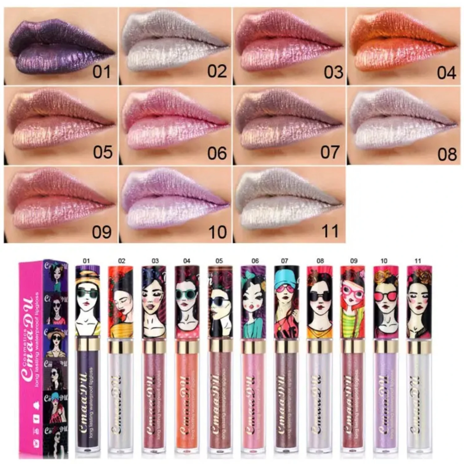 루미너스 피니시 매직 컬러 체인징 립스틱 밤, 변형 컬러 체인지 립 글로스