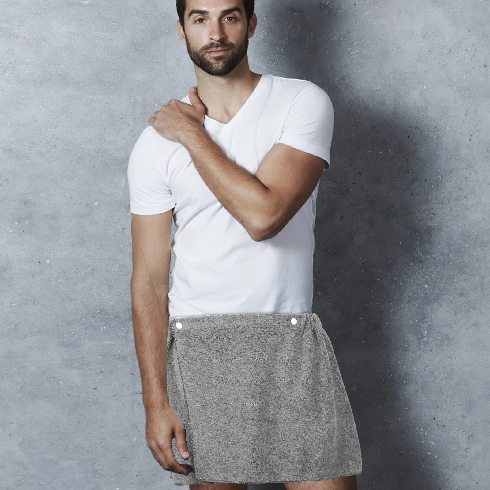 

Men Bath Towel Thickened Soft Absorbent Polyester Fiber Shower Wrap Quick Dry Comfortable Bath Skirt Home Hotel Sauna