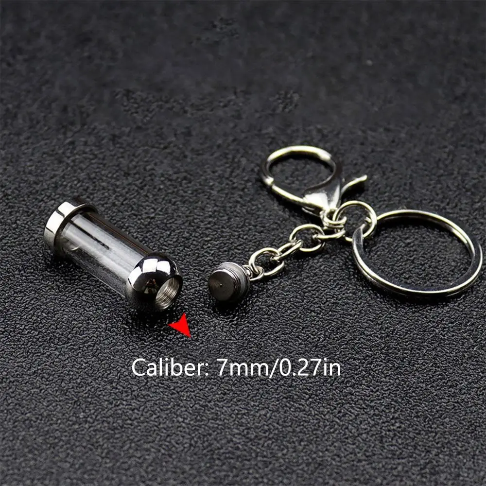 NEW Cylinder Glass Vial Keychain Clear Glass for Ash Sand Lucky Charm Keyring Openable Screw Cap Gift Wishing Bottle