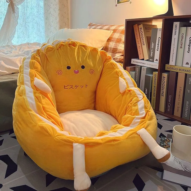 Synthetic fiber plush lazy cushion,, removable washable backrest, tatami mat, artificial plush carpet, comfortable and warm