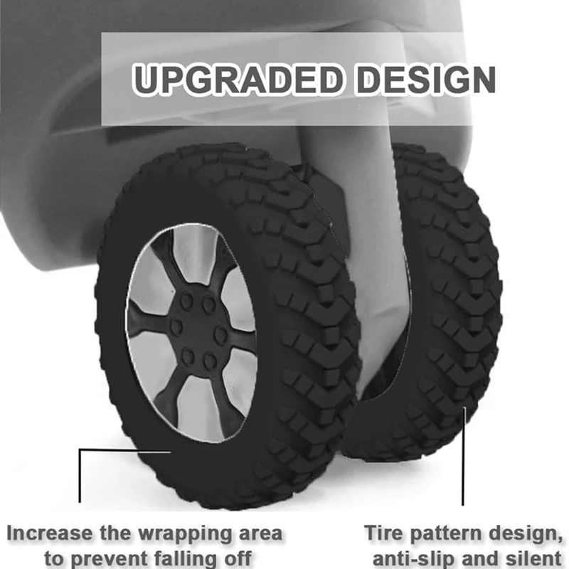 Pokrowiec na koło bagażnika wózek na kółkach pokrowiec na kółko obrotowe cicha redukcja szumów walizka pokrowiec ochronny czarny 1 zestaw