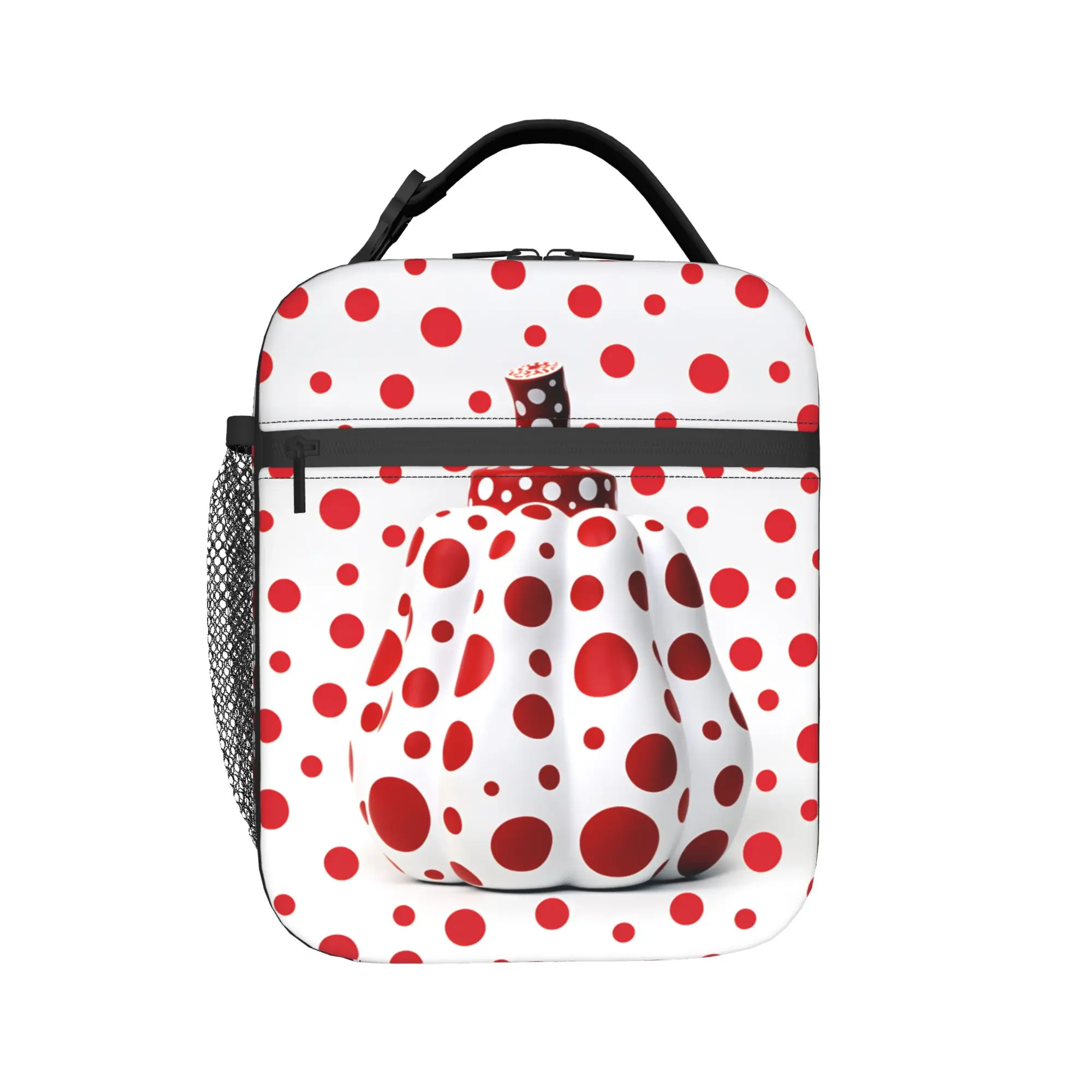 Yayoi Kusama Abstract Face Lunch Bag For Girls  Print School Lunch Box Leisure Convenient Oxford Cooler Bag