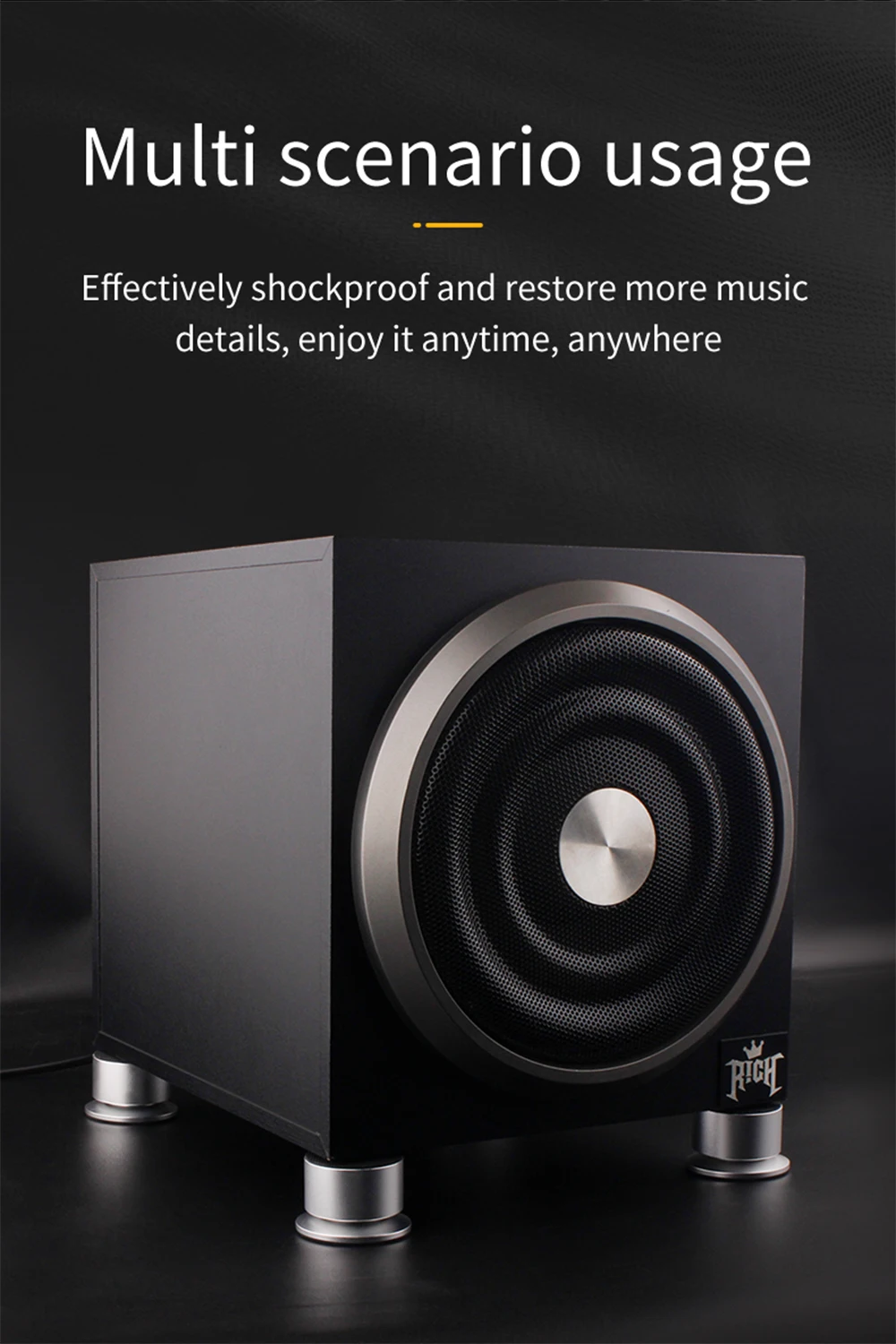 4-teiliger Audioverstärker aus Aluminiumlegierung mit Stoßdämpfer-Fußnägeln, Hifi-Fußpolster für Lautsprecher, CD, praktischer Fußmattenhalter – Detail 7